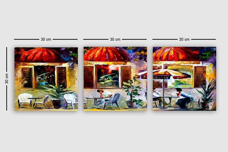 DEKORATIV CANVASTAVLA 3-Delar 30x30 cm Flerfärgad - Inredning & dekor - Tavlor & konst - Canvastavla