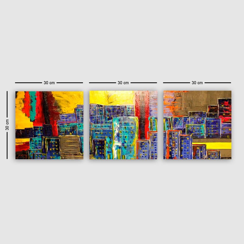 DEKORATIV CANVASTAVLA 3-Delar 30x30 cm Flerfärgad - Inredning & dekor - Tavlor & konst - Canvastavla