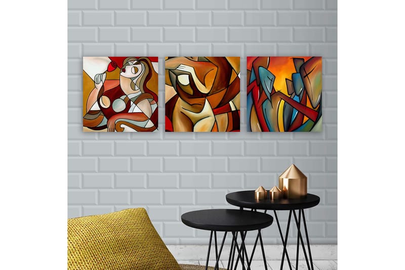 DEKORATIV CANVASTAVLA 3-Delar 30x30 cm Flerfärgad - Inredning & dekor - Tavlor & konst - Canvastavla