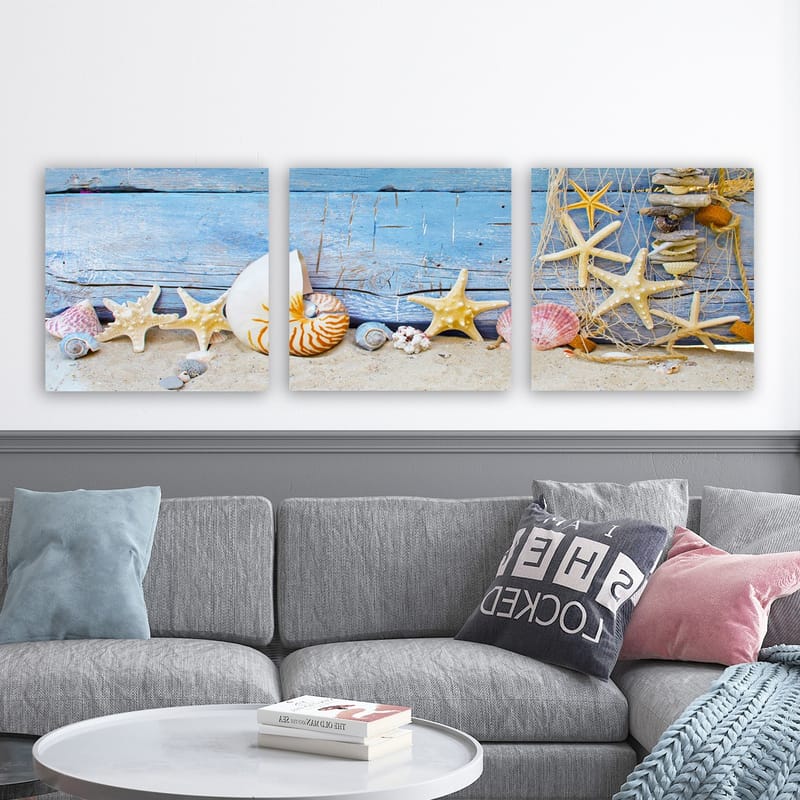 DEKORATIV CANVASTAVLA 3-Delar 30x30 cm Flerfärgad - Inredning & dekor - Tavlor & konst - Canvastavla