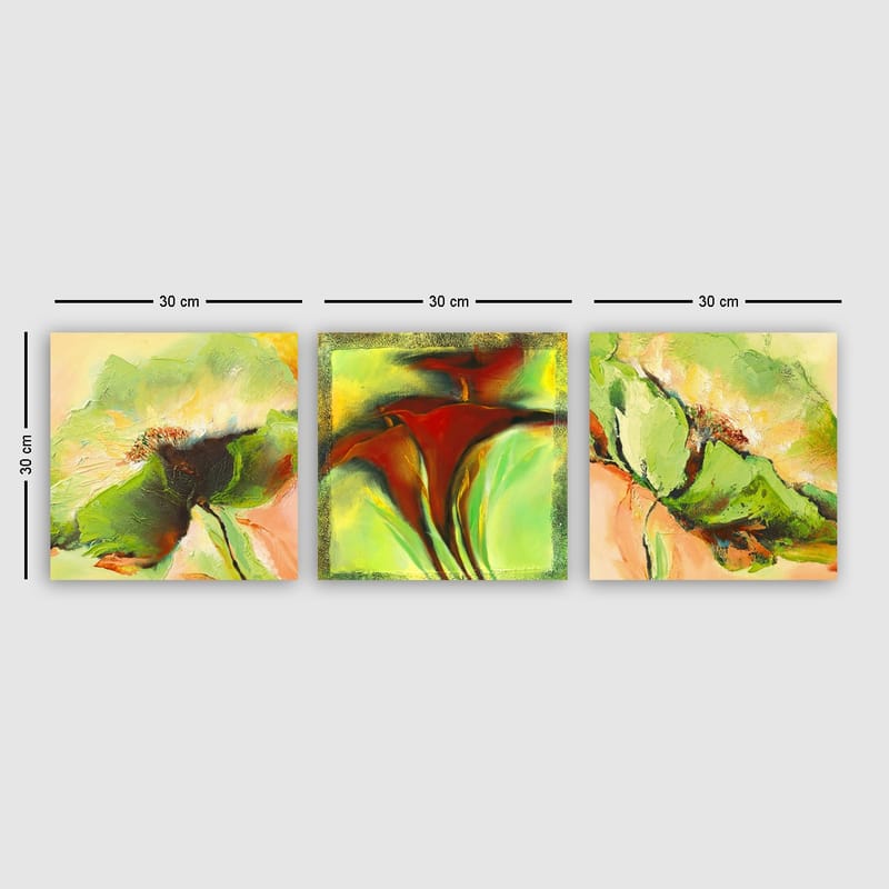 DEKORATIV CANVASTAVLA 3-Delar 30x30 cm Flerfärgad - Inredning & dekor - Tavlor & konst - Canvastavla