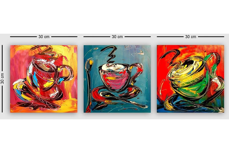 DEKORATIV CANVASTAVLA 3-Delar 30x30 cm Flerfärgad - Inredning & dekor - Tavlor & konst - Canvastavla