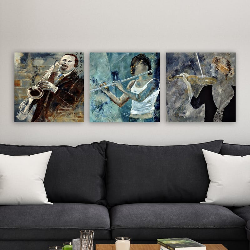 DEKORATIV CANVASTAVLA 3-Delar 30x30 cm Flerfärgad - Inredning & dekor - Tavlor & konst - Canvastavla