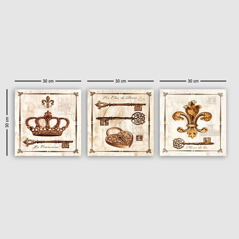 DEKORATIV CANVASTAVLA 3-Delar 30x30 cm Flerfärgad - Inredning & dekor - Tavlor & konst - Canvastavla