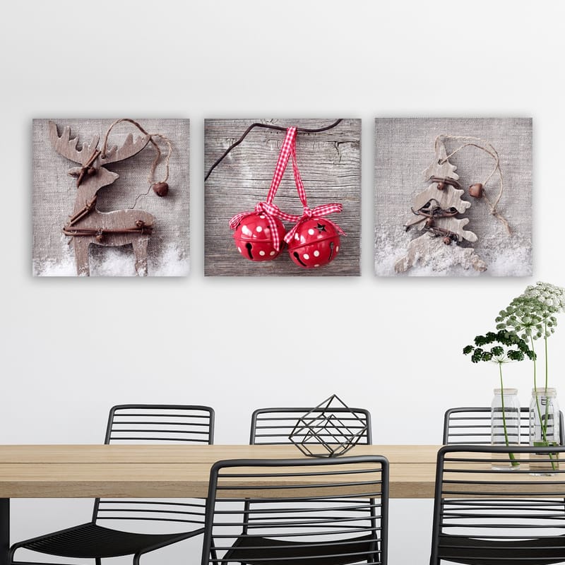 DEKORATIV CANVASTAVLA 3-Delar 30x30 cm Flerfärgad - Inredning & dekor - Tavlor & konst - Canvastavla