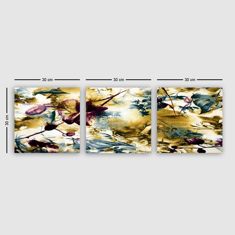 DEKORATIV CANVASTAVLA 3-Delar 30x30 cm Flerfärgad - Inredning & dekor - Tavlor & konst - Canvastavla