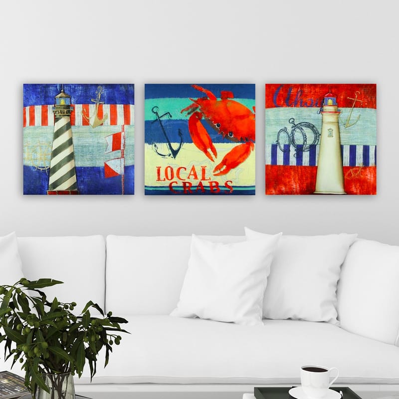 DEKORATIV CANVASTAVLA 3-Delar 30x30 cm Flerfärgad - Inredning & dekor - Tavlor & konst - Canvastavla