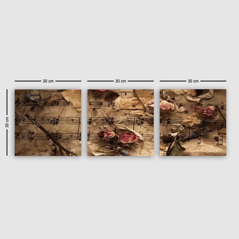 DEKORATIV CANVASTAVLA 3-Delar 30x30 cm Flerfärgad - Inredning & dekor - Tavlor & konst - Canvastavla
