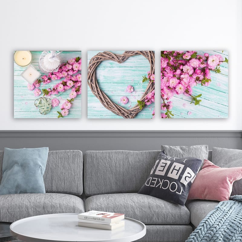 DEKORATIV CANVASTAVLA 3-Delar 30x30 cm Flerfärgad - Inredning & dekor - Tavlor & konst - Canvastavla