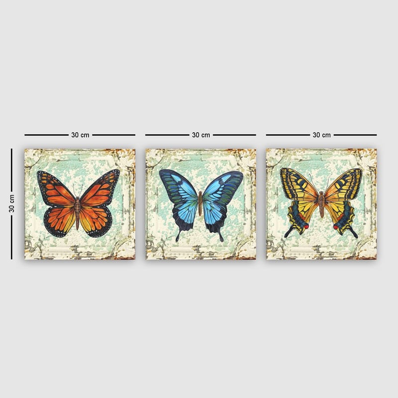 DEKORATIV CANVASTAVLA 3-Delar 30x30 cm Flerfärgad - Inredning & dekor - Tavlor & konst - Canvastavla
