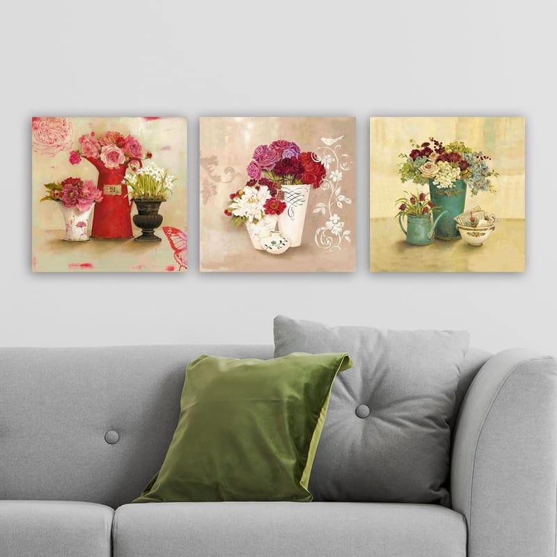 DEKORATIV CANVASTAVLA 3-Delar 30x30 cm Flerfärgad - Inredning & dekor - Tavlor & konst - Canvastavla