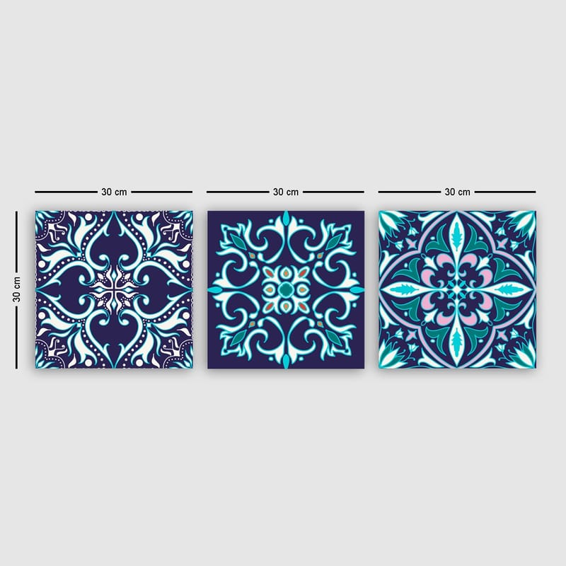 DEKORATIV CANVASTAVLA 3-Delar 30x30 cm Flerfärgad - Inredning & dekor - Tavlor & konst - Canvastavla