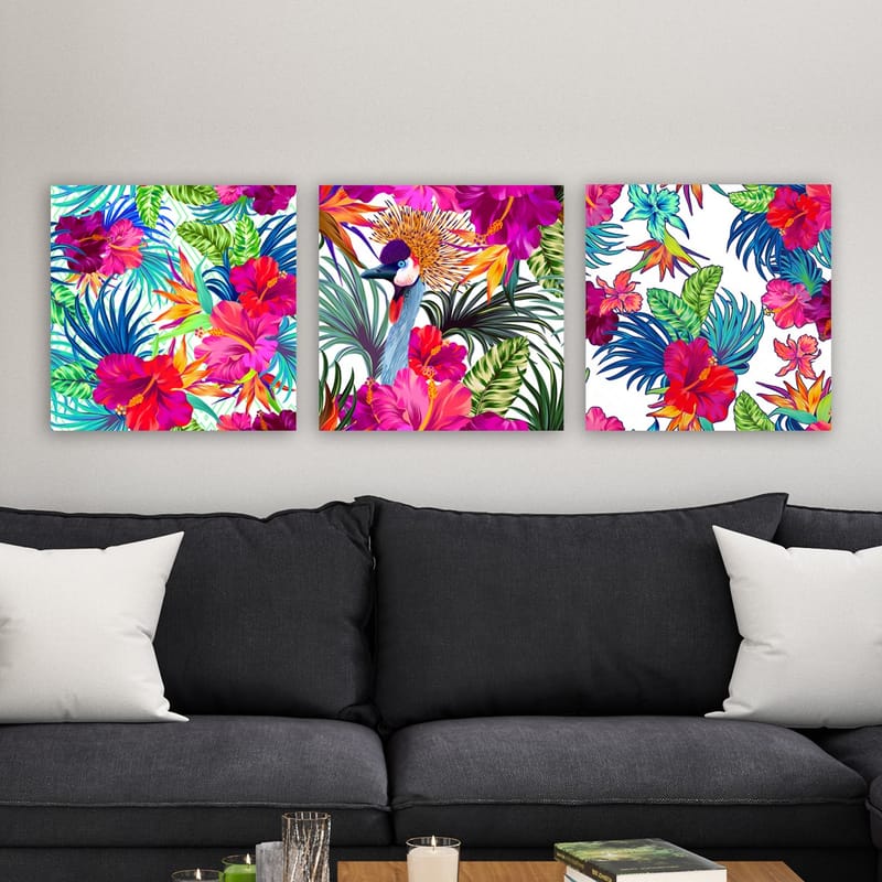 DEKORATIV CANVASTAVLA 3-Delar 30x30 cm Flerfärgad - Inredning & dekor - Tavlor & konst - Canvastavla