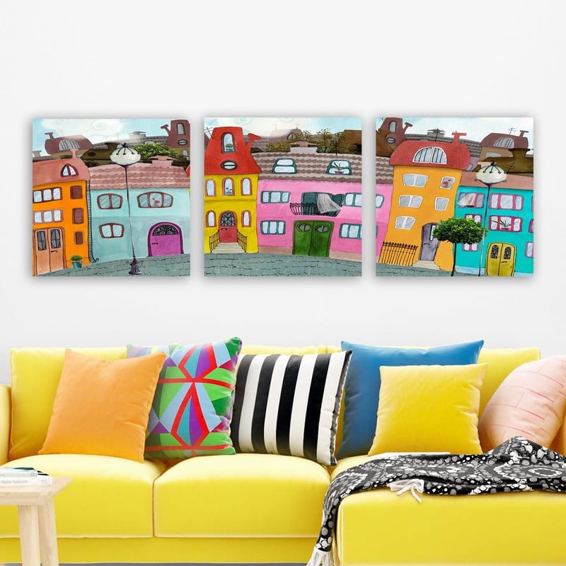 Dekorativ Canvastavla 3-Delar 30x30 cm - Flerfärgad - Inredning & dekor - Tavlor & konst - Canvastavla