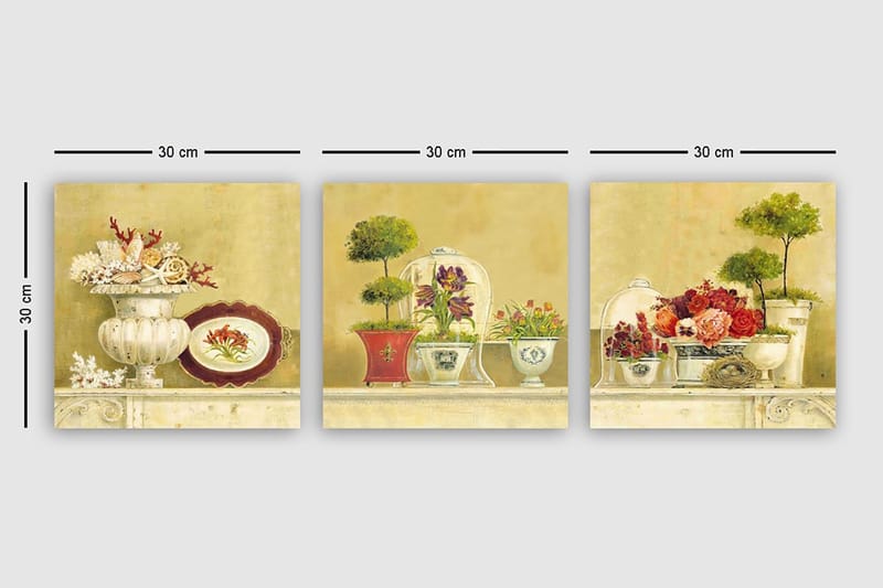Dekorativ Canvastavla 3-Delar 30x30 cm - Flerfärgad - Inredning & dekor - Tavlor & konst - Canvastavla