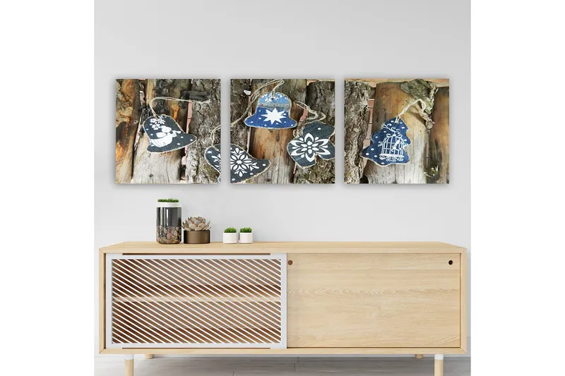 Dekorativ Canvastavla 3-Delar 30x30 cm, Flerfärgad