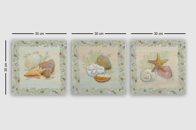 Dekorativ Canvastavla 3-Delar 30x30 cm - Flerfärgad - Inredning & dekor - Tavlor & konst - Canvastavla