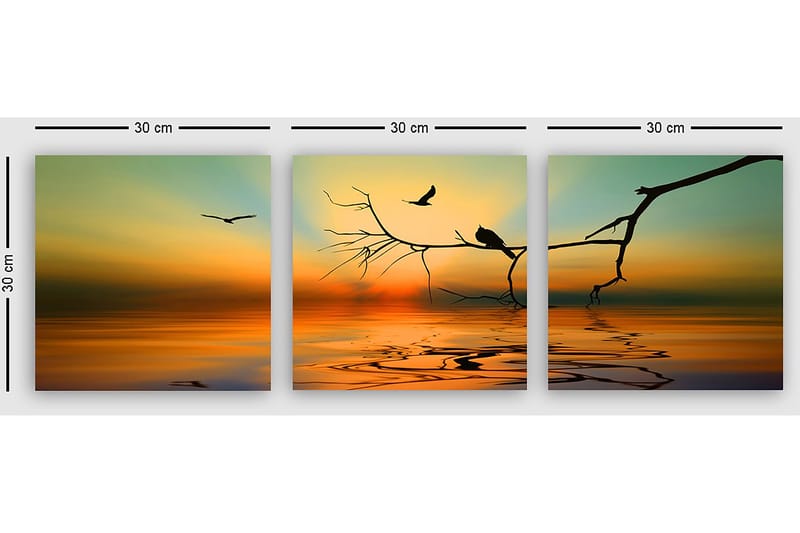 Dekorativ Canvastavla 3-Delar 30x30 cm - Flerfärgad - Inredning & dekor - Tavlor & konst - Canvastavla
