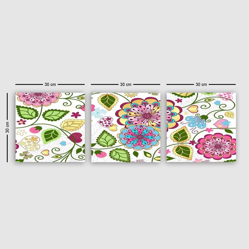 Dekorativ Canvastavla 3-Delar 30x30 cm - Flerfärgad - Inredning & dekor - Tavlor & konst - Canvastavla