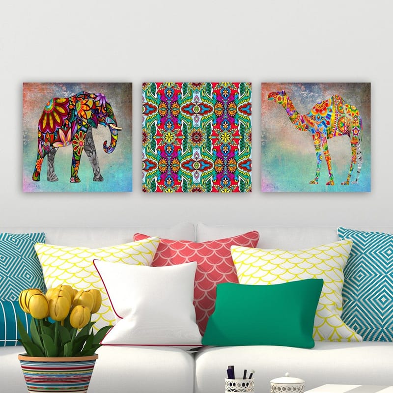 Dekorativ Canvastavla 3-Delar 30x30 cm - Flerfärgad - Inredning & dekor - Tavlor & konst - Canvastavla