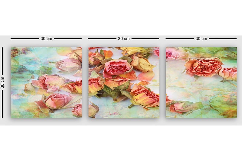 Dekorativ Canvastavla 3-Delar 30x30 cm - Flerfärgad - Inredning & dekor - Tavlor & konst - Canvastavla