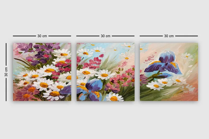 Dekorativ Canvastavla 3-Delar 30x30 cm - Flerfärgad - Inredning & dekor - Tavlor & konst - Canvastavla