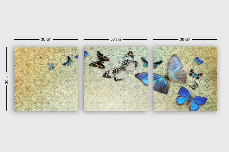 Dekorativ Canvastavla 3-Delar 30x30 cm - Flerfärgad - Inredning & dekor - Tavlor & konst - Canvastavla