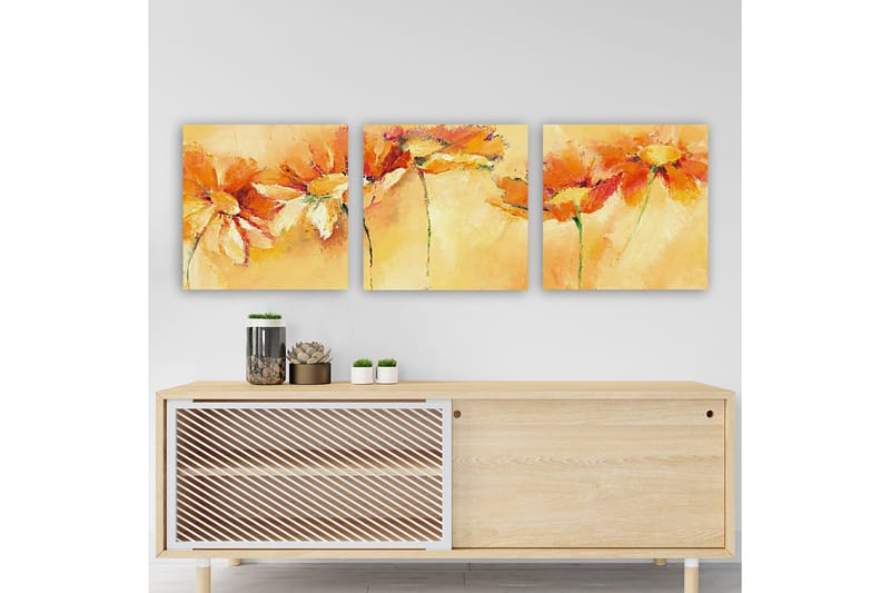 Dekorativ Canvastavla 3-Delar 30x30 cm, Flerfärgad