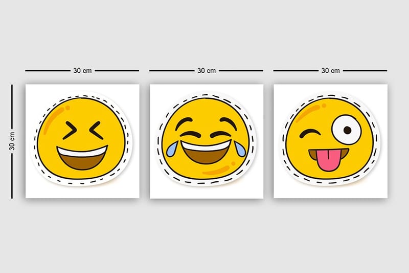 Dekorativ Canvastavla 3-Delar 30x30 cm - Flerfärgad - Inredning & dekor - Tavlor & konst - Canvastavla