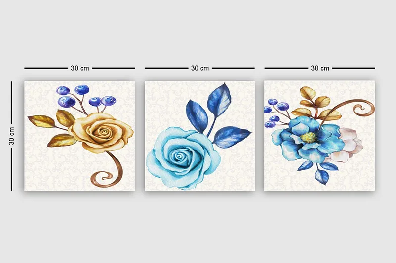 Dekorativ Canvastavla 3-Delar 30x30 cm - Flerfärgad - Inredning & dekor - Tavlor & konst - Canvastavla