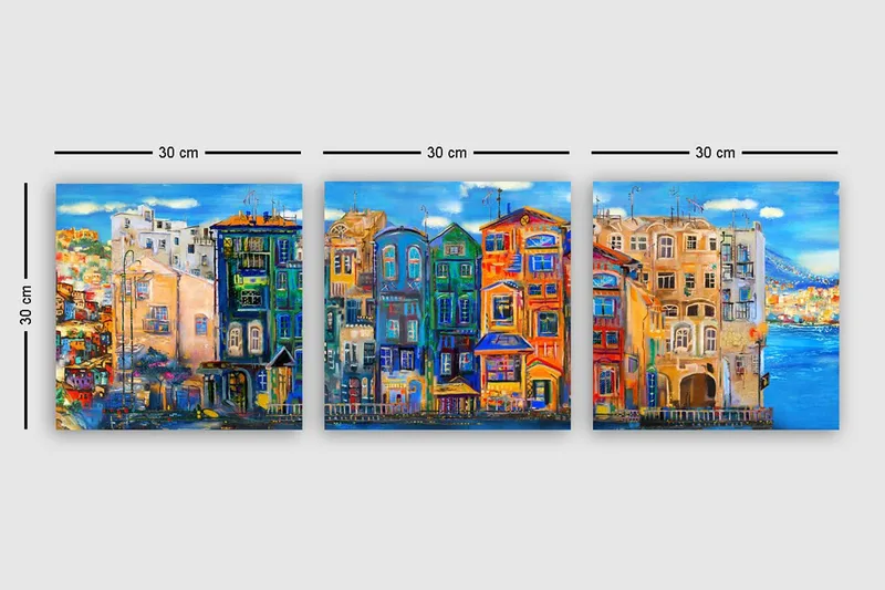 Dekorativ Canvastavla 3-Delar 30x30 cm - Flerfärgad - Inredning & dekor - Tavlor & konst - Canvastavla