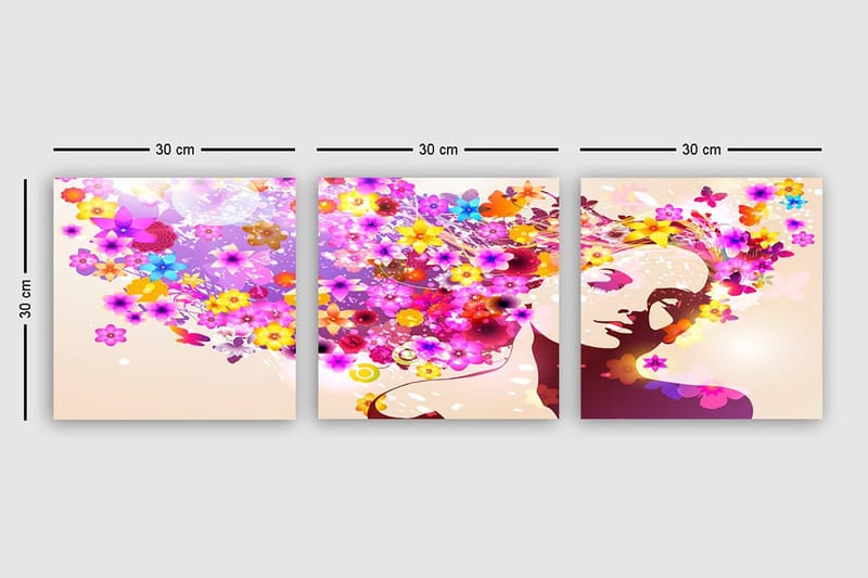 Dekorativ Canvastavla 3-Delar 30x30 cm - Flerfärgad - Inredning & dekor - Tavlor & konst - Canvastavla