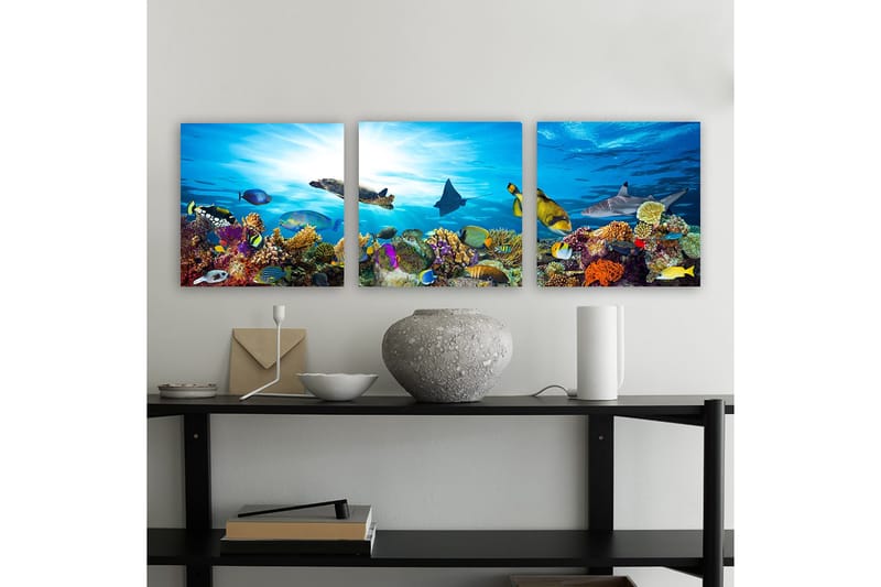 Dekorativ Canvastavla 3-Delar 30x30 cm, Flerfärgad