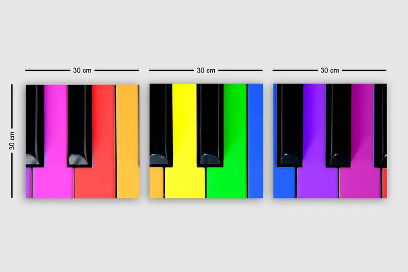 Dekorativ Canvastavla 3-Delar 30x30 cm - Flerfärgad - Inredning & dekor - Tavlor & konst - Canvastavla