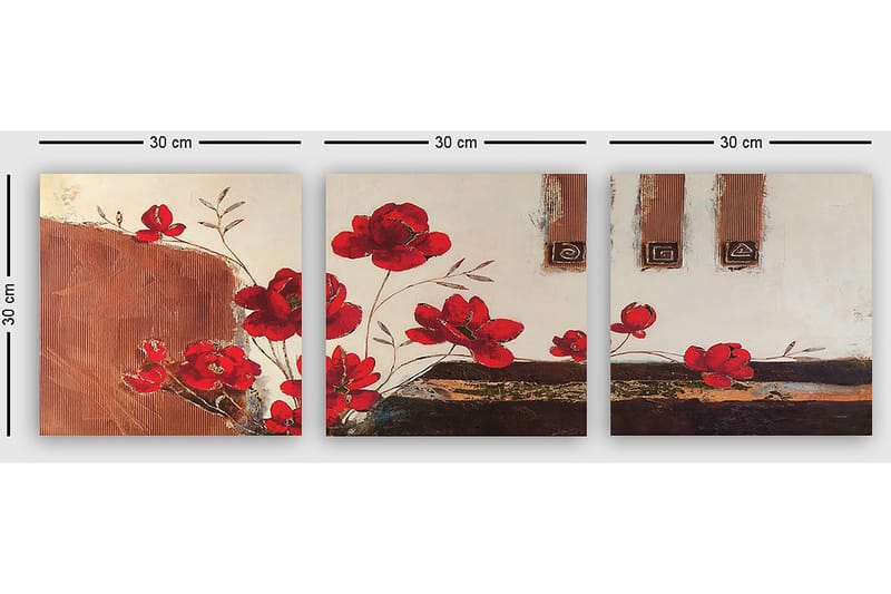 Dekorativ Canvastavla 3-Delar 30x30 cm - Flerfärgad - Inredning & dekor - Tavlor & konst - Canvastavla