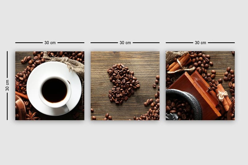 Dekorativ Canvastavla 3-Delar 30x30 cm - Flerfärgad - Inredning & dekor - Tavlor & konst - Canvastavla