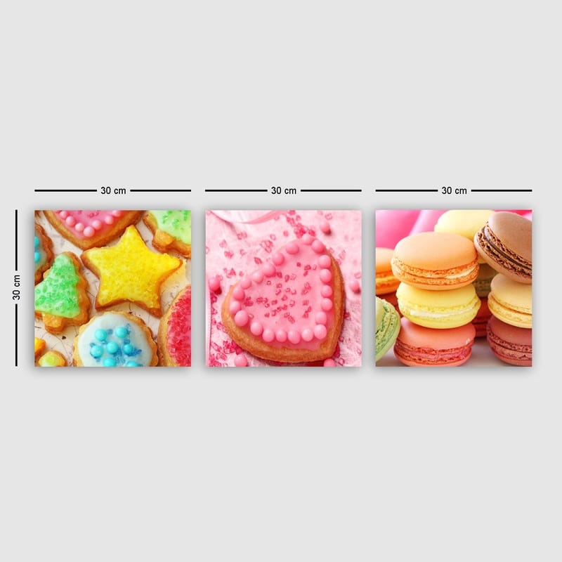 Dekorativ Canvastavla 3-Delar 30x30 cm, Flerfärgad