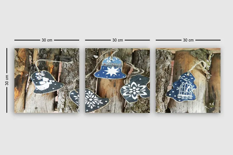 Dekorativ Canvastavla 3-Delar 30x30 cm - Flerfärgad - Inredning & dekor - Tavlor & konst - Canvastavla