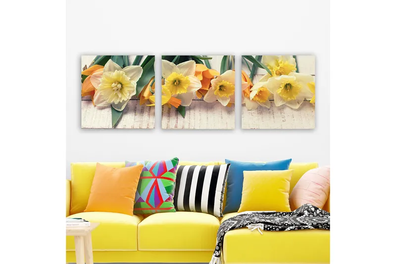 Dekorativ Canvastavla 3-Delar 30x30 cm, Flerfärgad