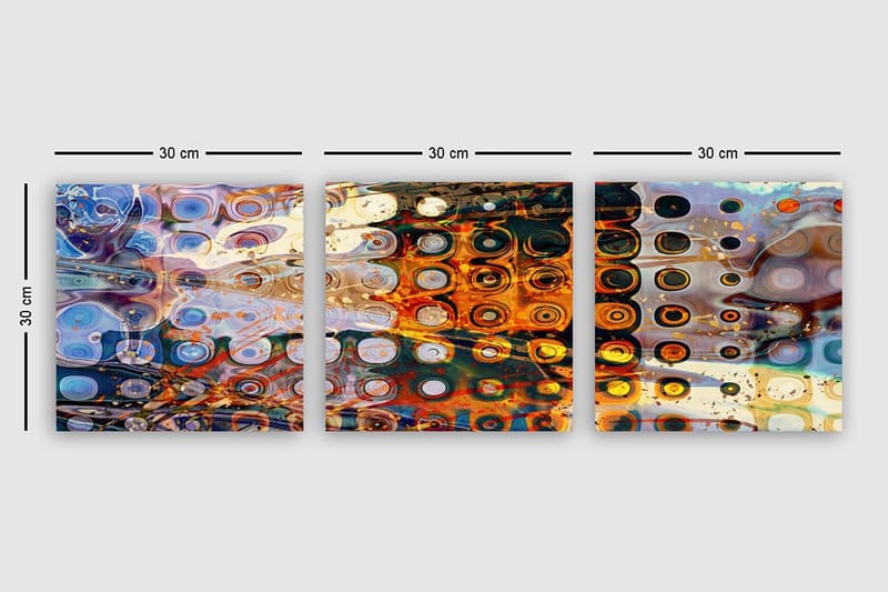 Dekorativ Canvastavla 3-Delar 30x30 cm - Flerfärgad - Inredning & dekor - Tavlor & konst - Canvastavla