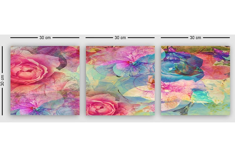 Dekorativ Canvastavla 3-Delar 30x30 cm - Flerfärgad - Inredning & dekor - Tavlor & konst - Canvastavla