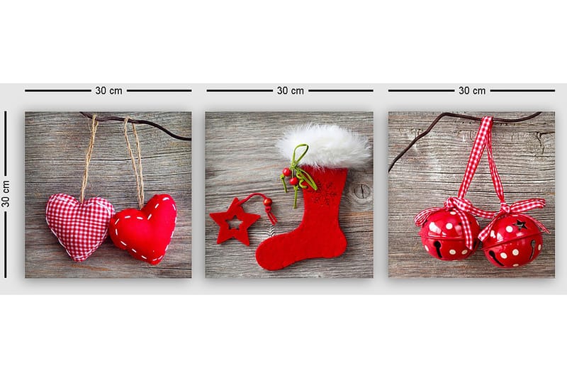 Dekorativ Canvastavla 3-Delar 30x30 cm - Flerfärgad - Inredning & dekor - Tavlor & konst - Canvastavla