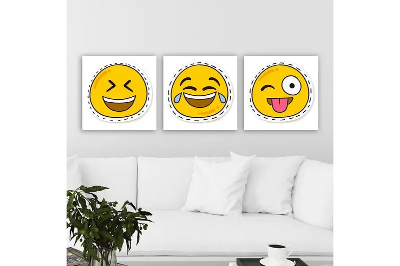 Dekorativ Canvastavla 3-Delar 30x30 cm - Flerfärgad - Inredning & dekor - Tavlor & konst - Canvastavla