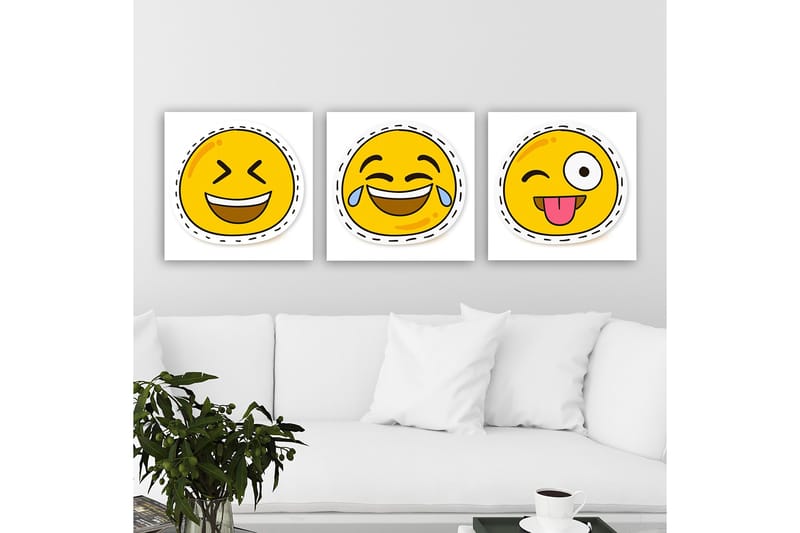 Dekorativ Canvastavla 3-Delar 30x30 cm - Flerfärgad - Inredning & dekor - Tavlor & konst - Canvastavla