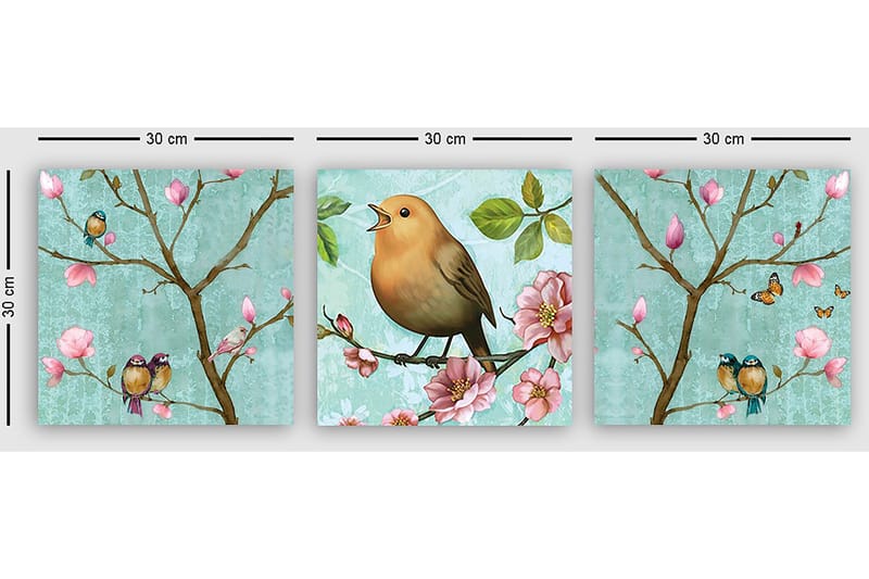 Dekorativ Canvastavla 3-Delar 30x30 cm - Flerfärgad - Inredning & dekor - Tavlor & konst - Canvastavla