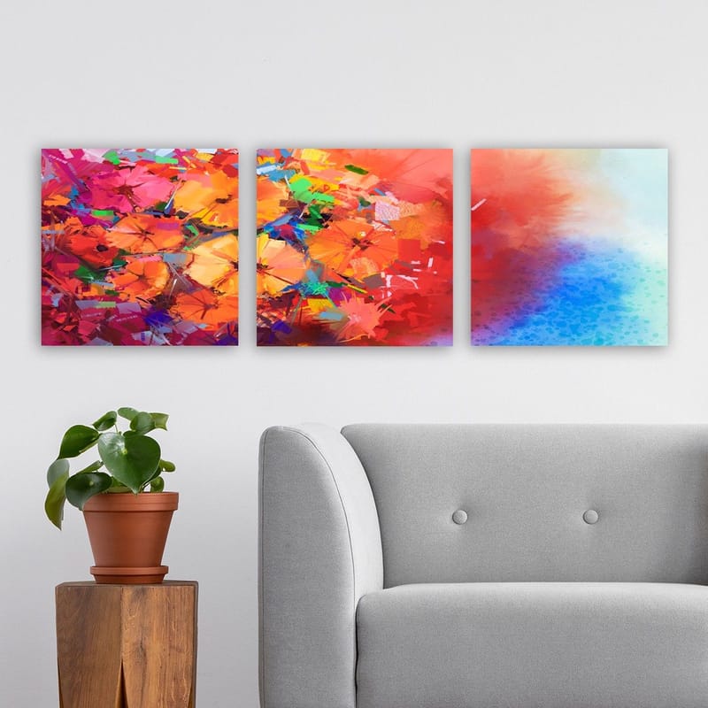 Dekorativ Canvastavla 3-Delar 30x30 cm - Flerfärgad - Inredning & dekor - Tavlor & konst - Canvastavla