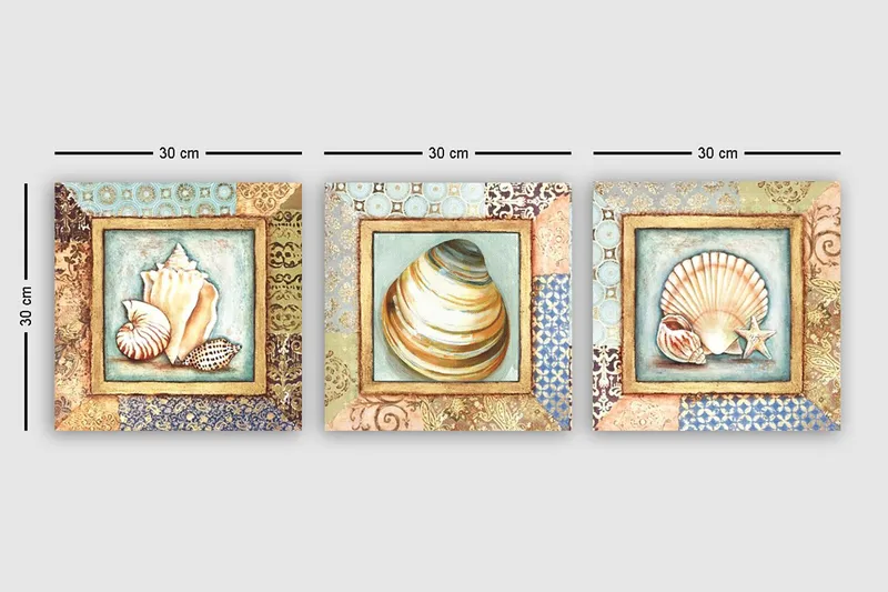 Dekorativ Canvastavla 3-Delar 30x30 cm - Flerfärgad - Inredning & dekor - Tavlor & konst - Canvastavla