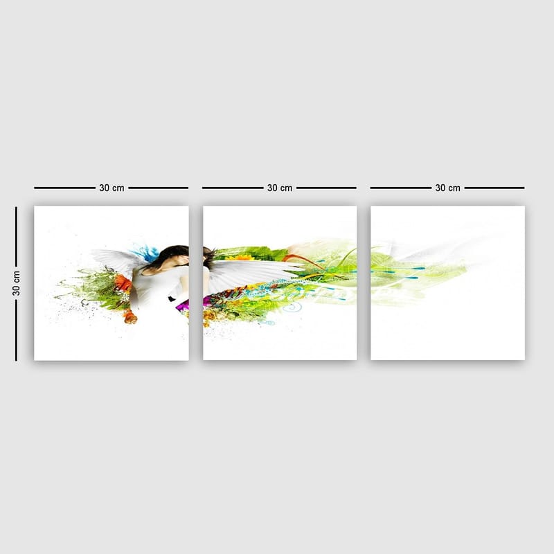 Dekorativ Canvastavla 3-Delar 30x30 cm, Flerfärgad