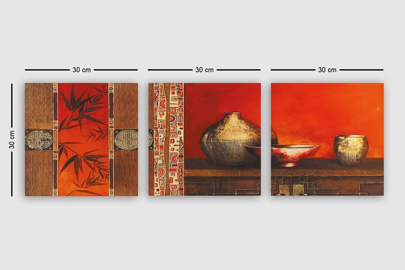 Dekorativ Canvastavla 3-Delar 30x30 cm - Flerfärgad - Inredning & dekor - Tavlor & konst - Canvastavla