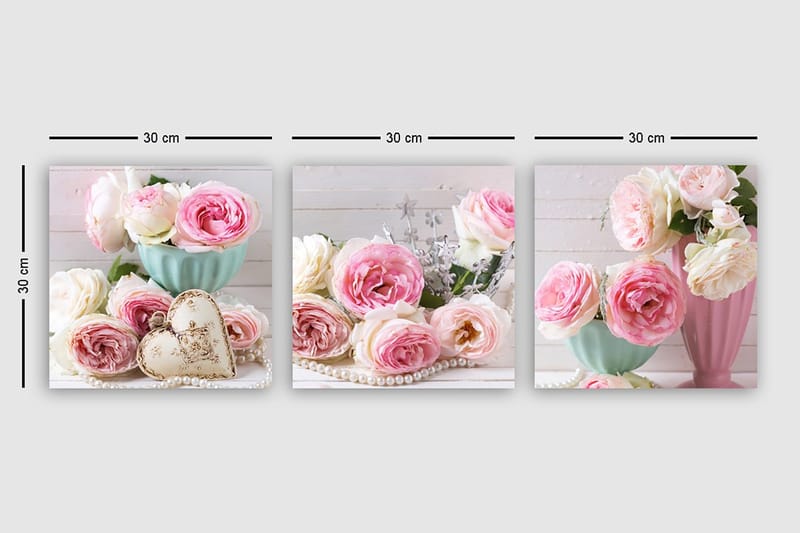 Dekorativ Canvastavla 3-Delar 30x30 cm - Flerfärgad - Inredning & dekor - Tavlor & konst - Canvastavla